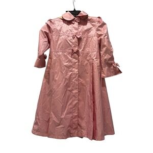 Vintage Classics by S. Rothschild Pink Raincoat‎ Bows Hooded Girls Size 10